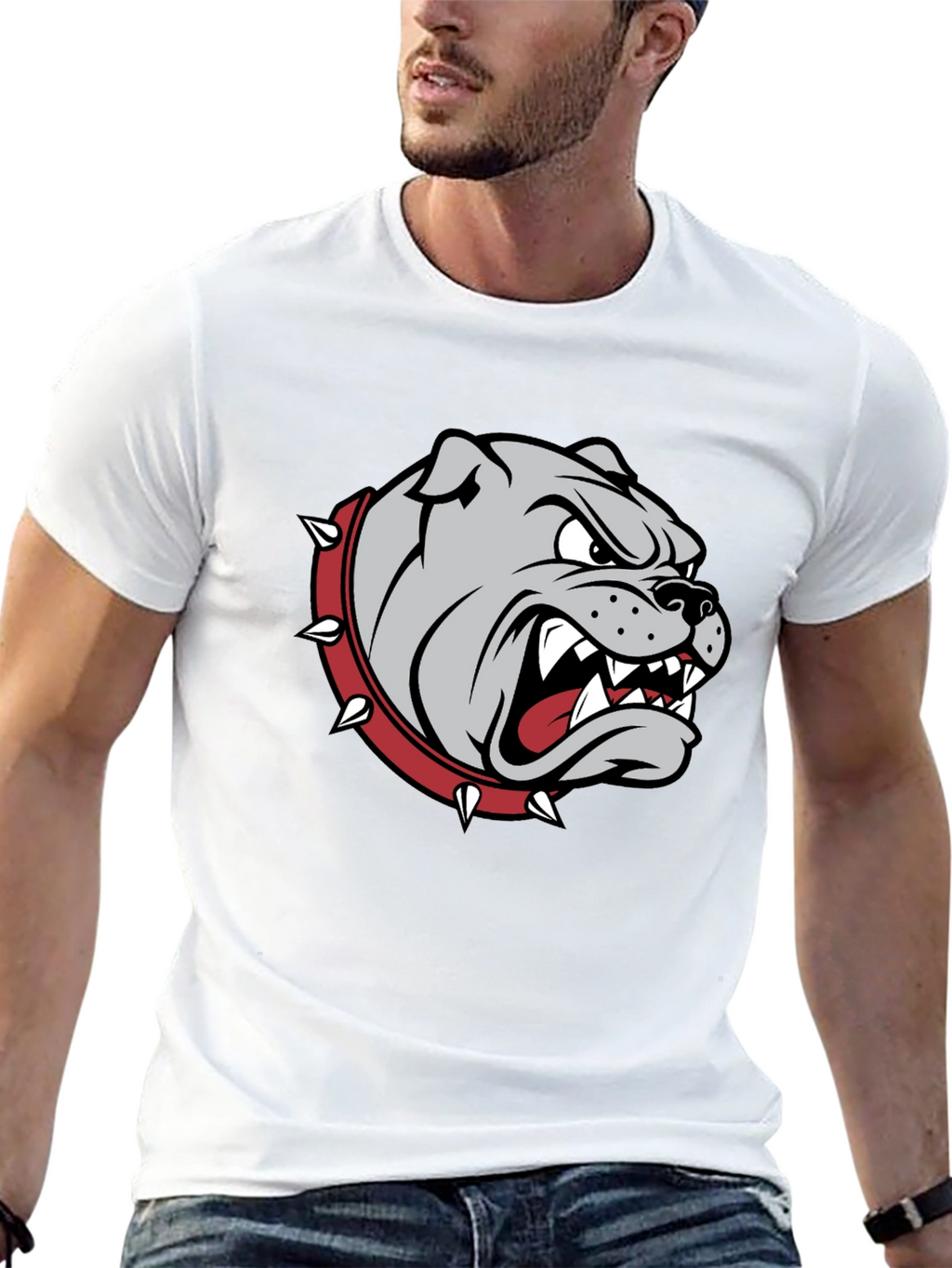 Mens Bulldog Graphic T-Shirt - Black