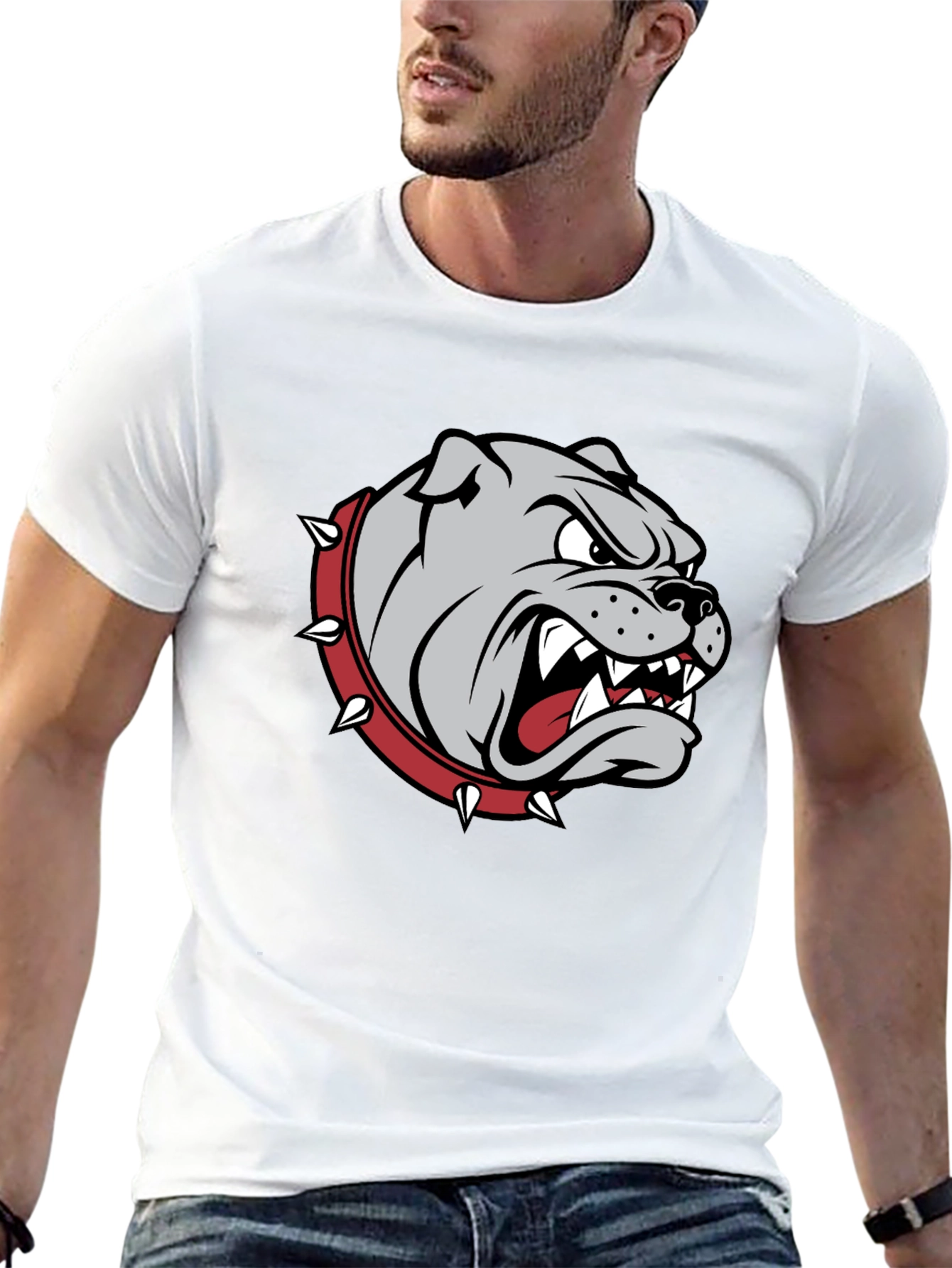 Mens Bulldog Graphic T-Shirt - Black