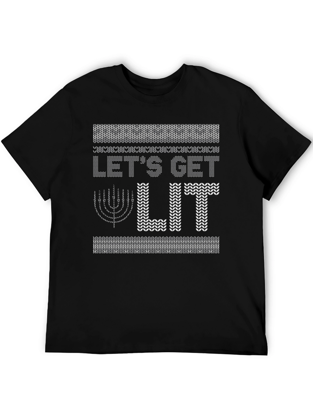 Lets Get Lit Hanukkah Sweater Style T-Shirt