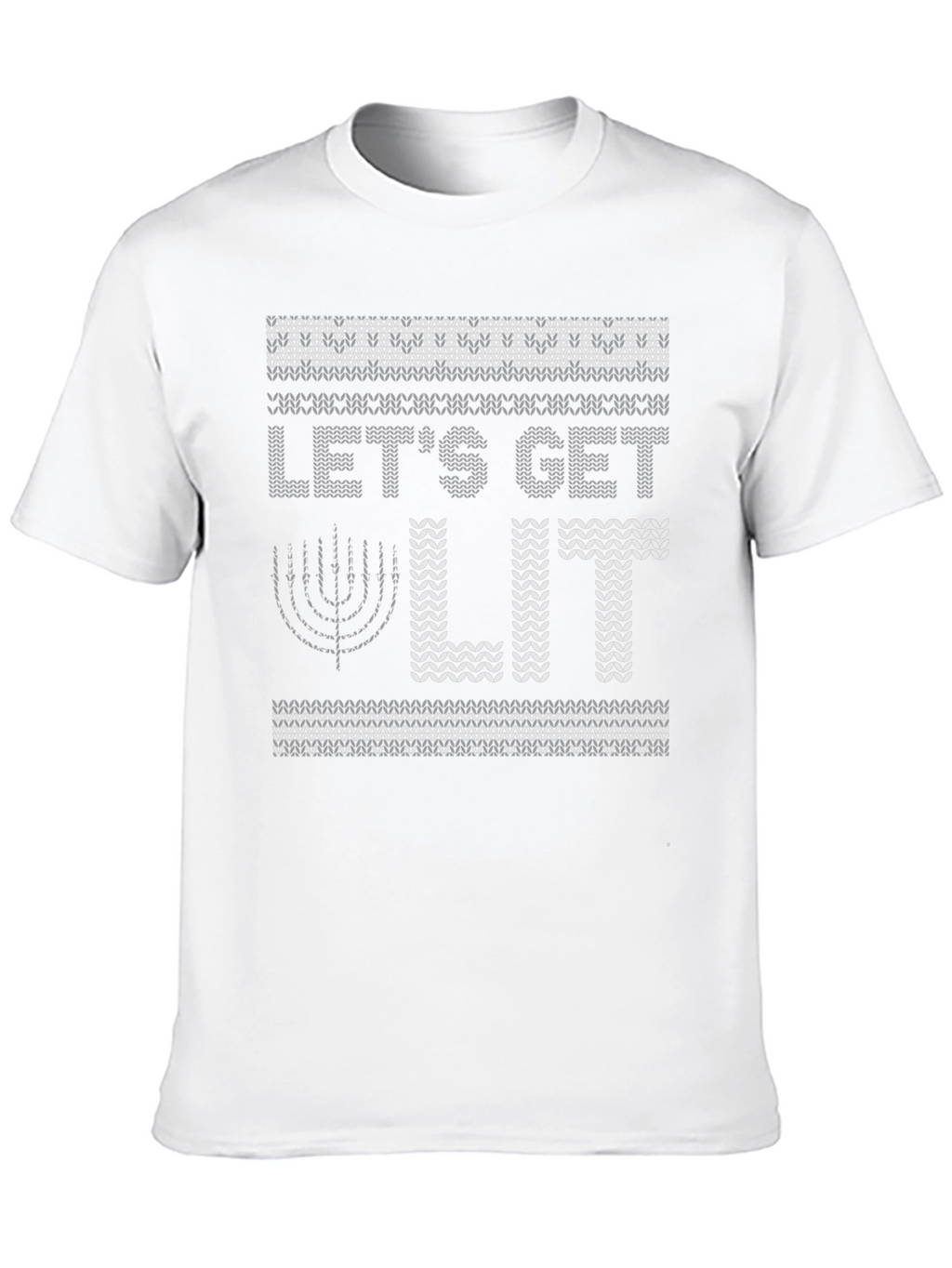 Lets Get Lit Hanukkah Sweater Style T-Shirt