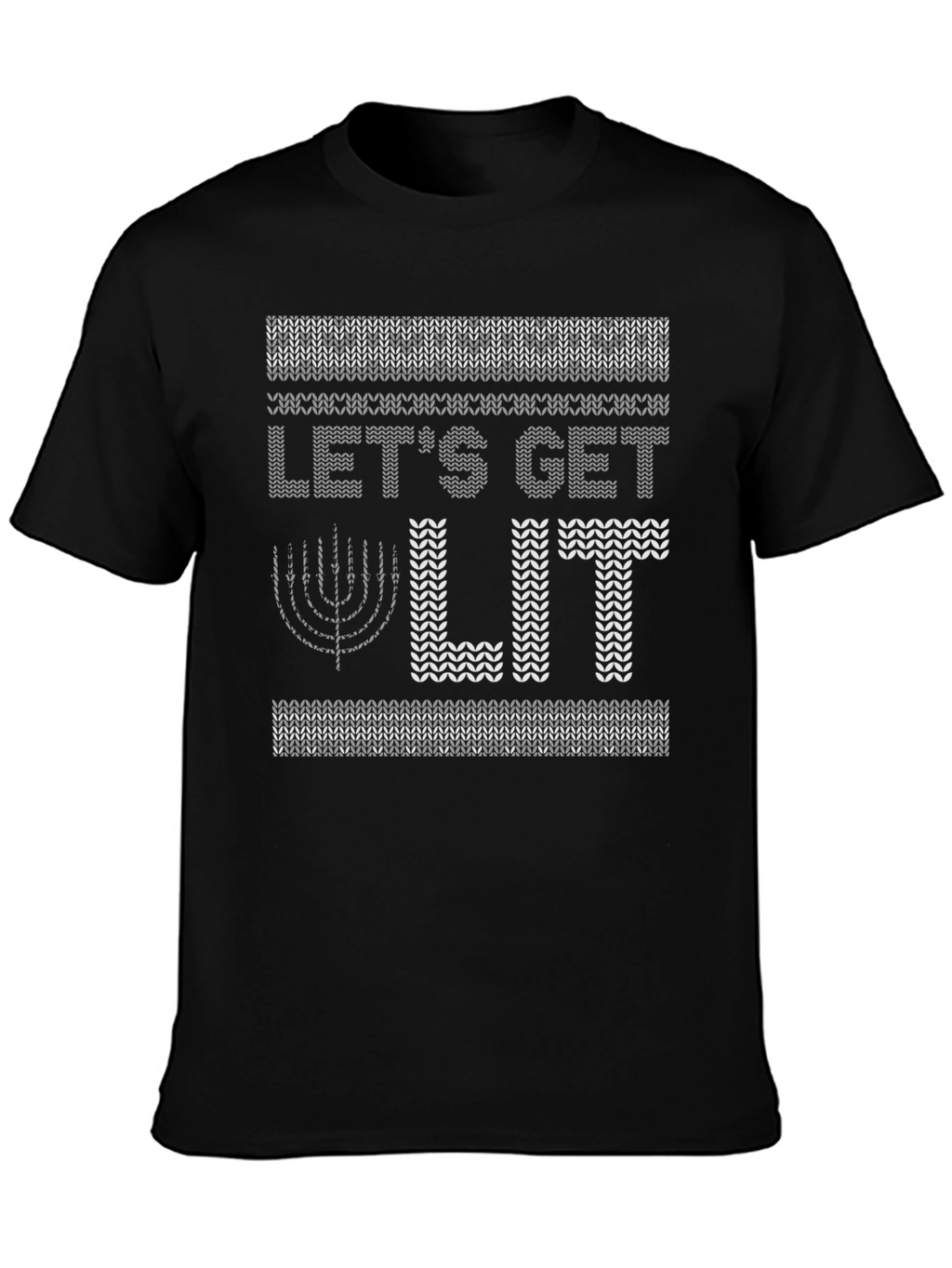 Lets Get Lit Hanukkah Sweater Style T-Shirt