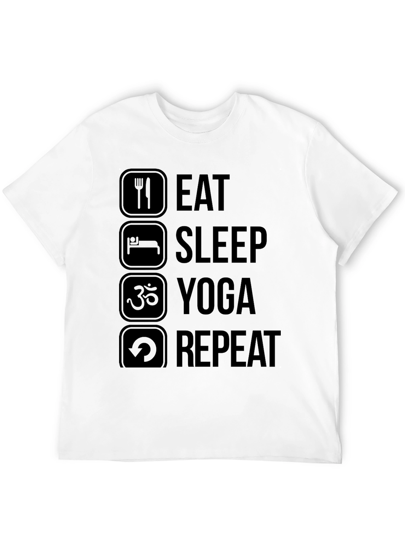 Eat Sleep Yoga Repeat Graphic T-Shirt