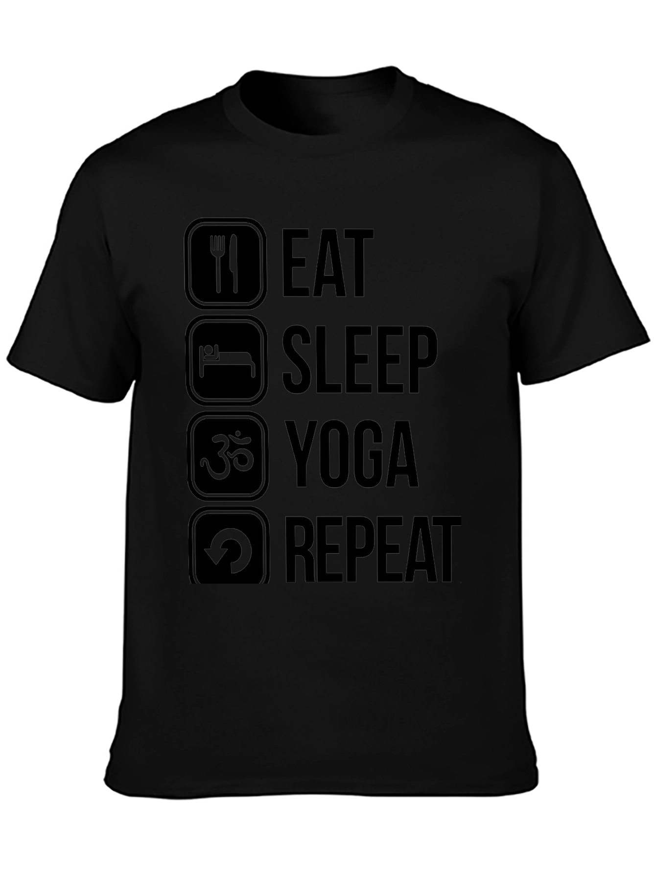 Eat Sleep Yoga Repeat Graphic T-Shirt