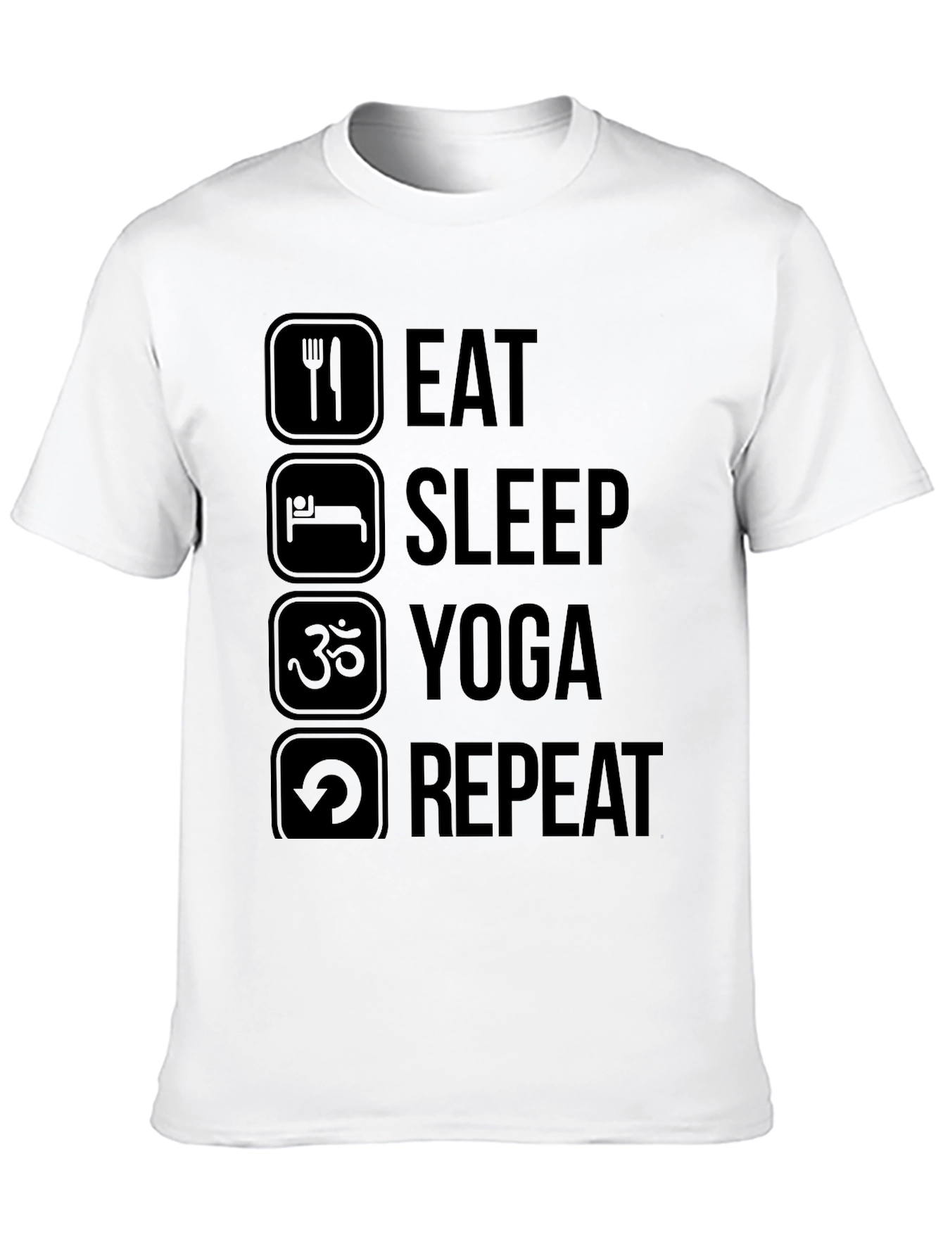 Eat Sleep Yoga Repeat Graphic T-Shirt
