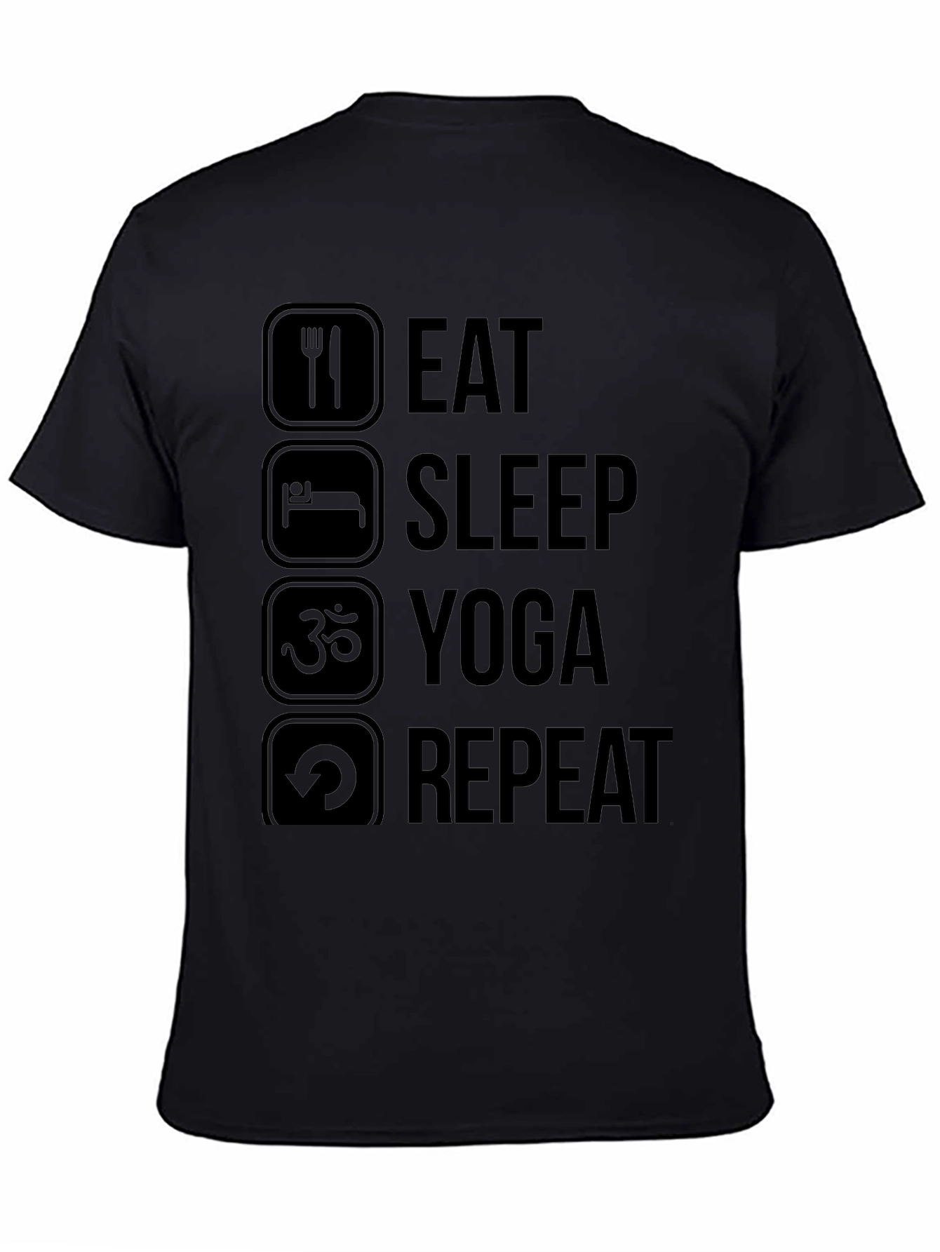 Eat Sleep Yoga Repeat Graphic T-Shirt