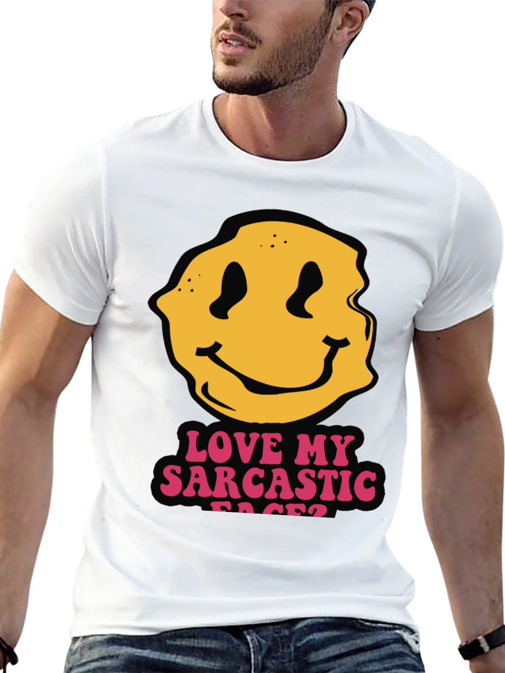 Sarcastic Faces Black T-Shirt - Funny Graphic Tee