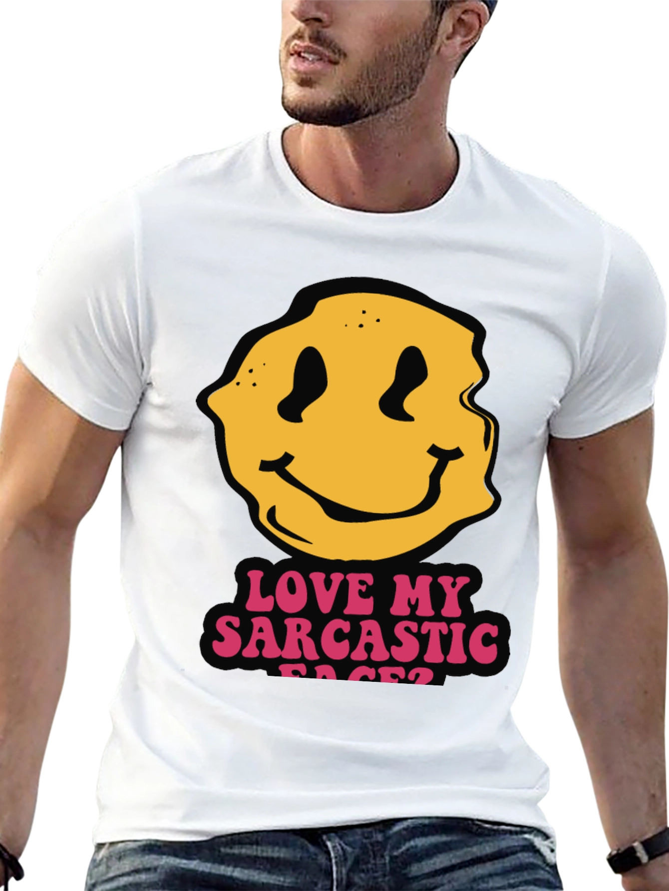 Sarcastic Faces Black T-Shirt - Funny Graphic Tee