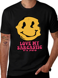 Sarcastic Faces Black T-Shirt - Funny Graphic Tee