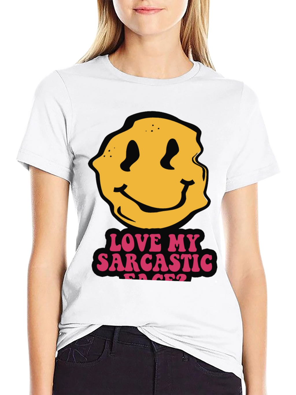 Sarcastic Faces Black T-Shirt - Funny Graphic Tee