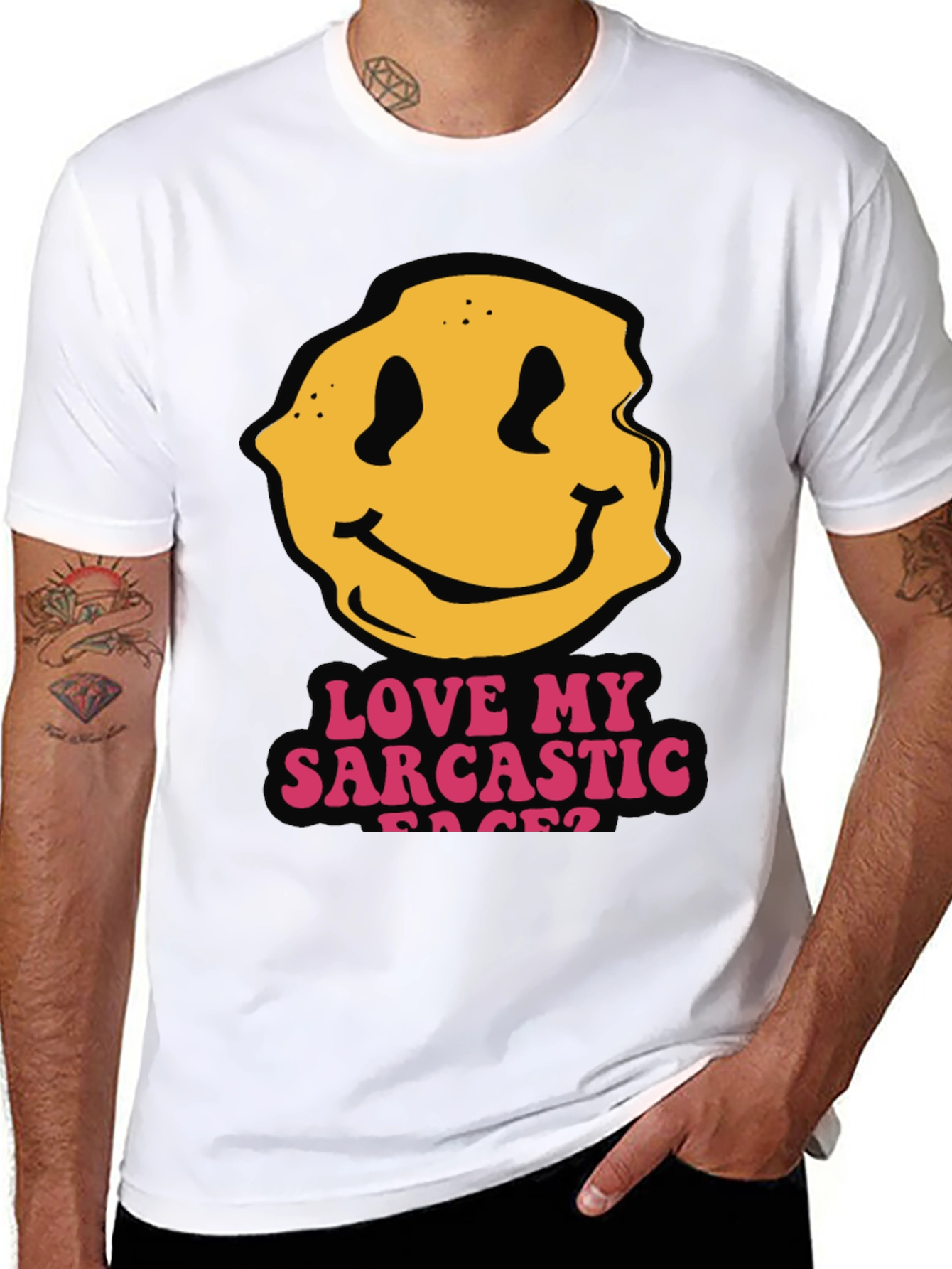 Sarcastic Faces Black T-Shirt - Funny Graphic Tee