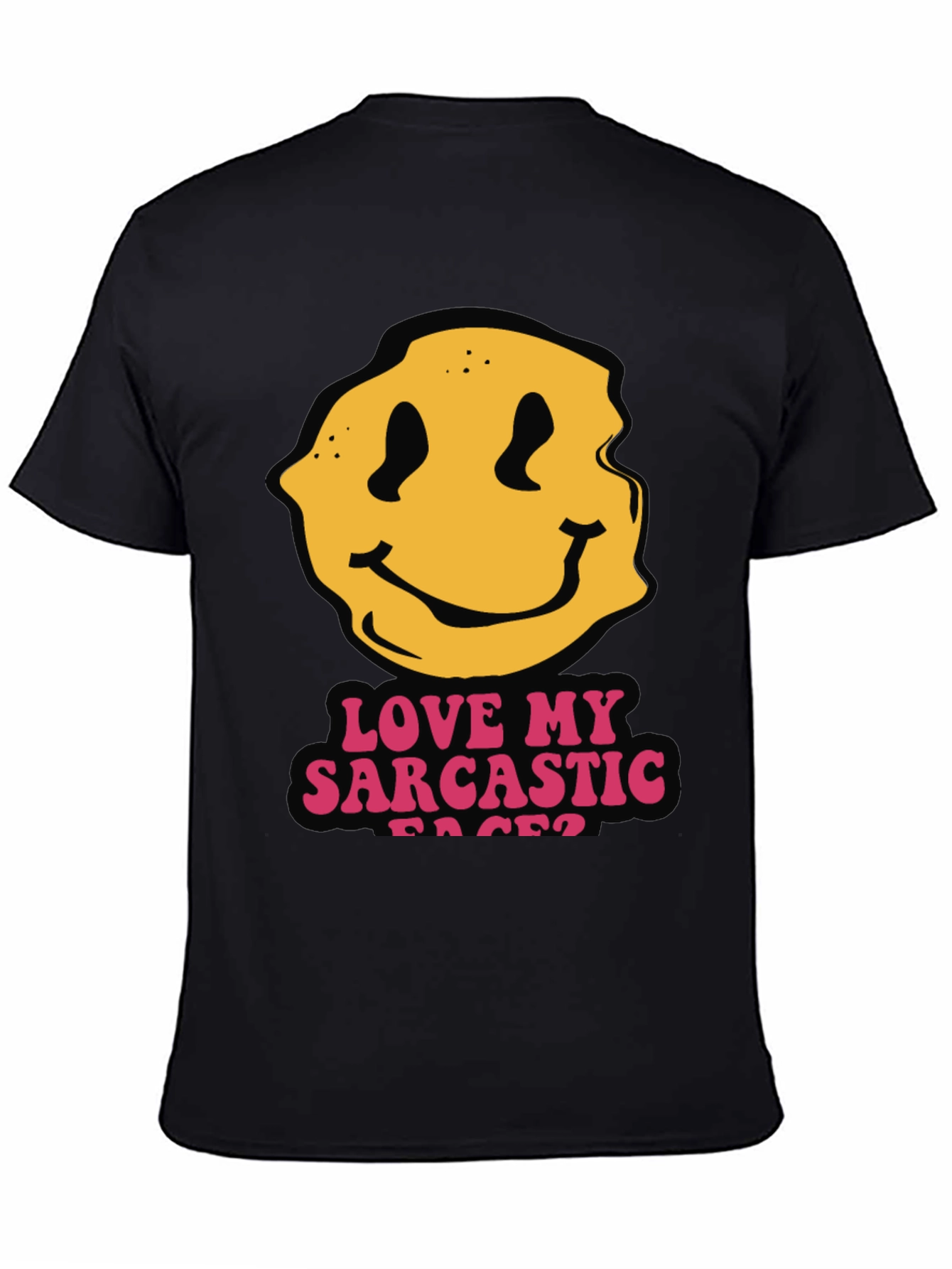 Sarcastic Faces Black T-Shirt - Funny Graphic Tee
