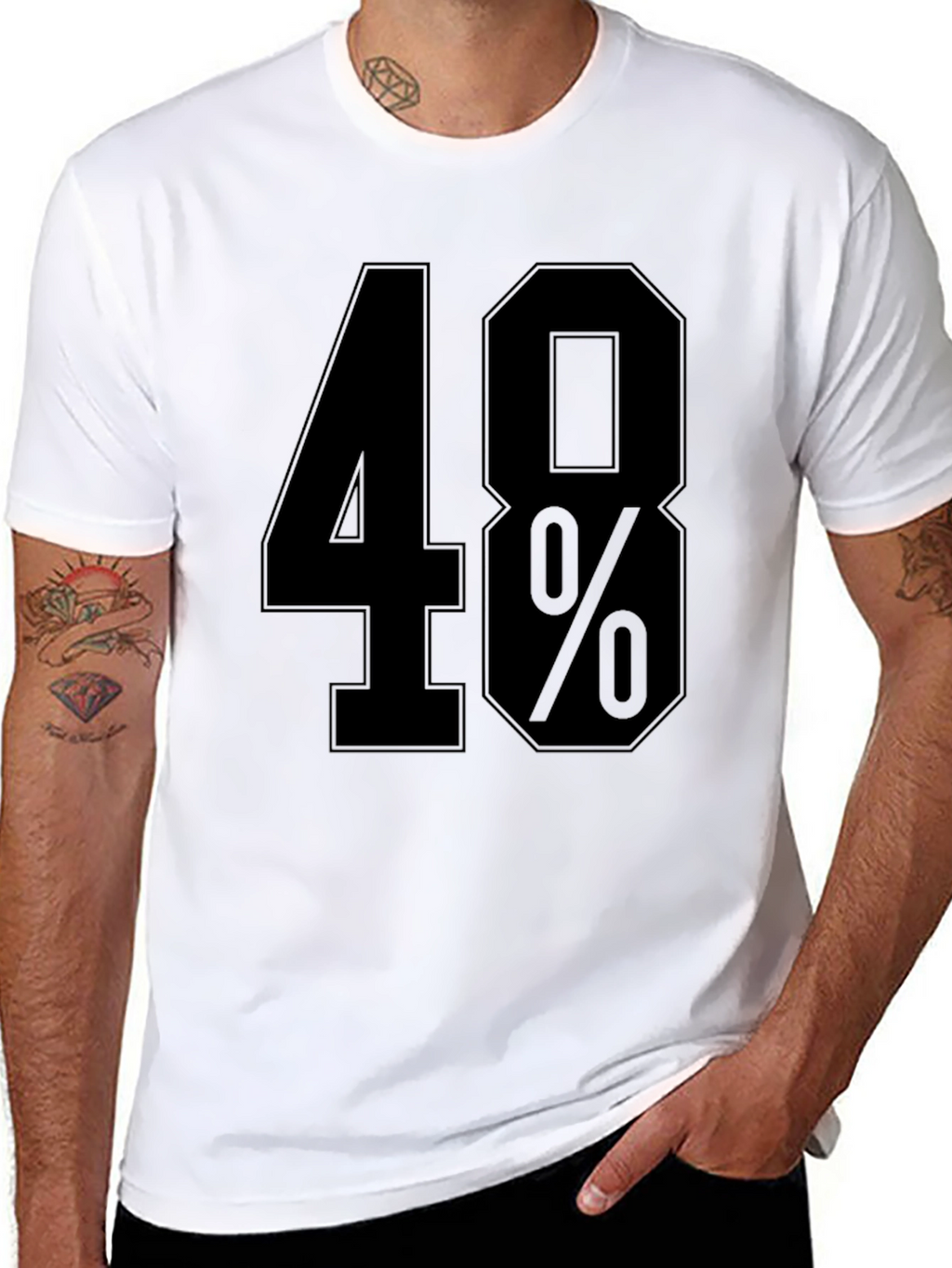 48 Percent T-Shirt - Black Graphic Tee