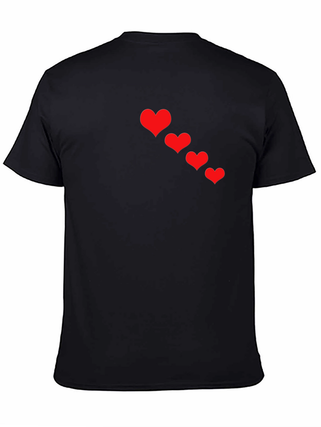 Heart Cascade Black T-Shirt