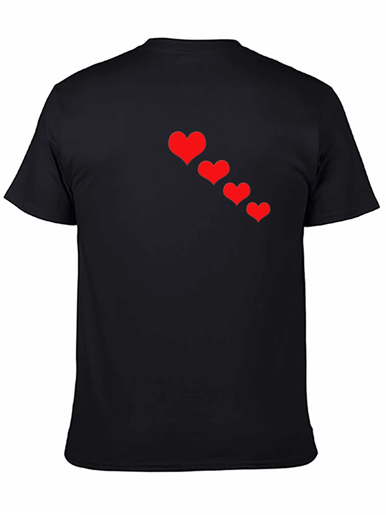 Heart Cascade Black T-Shirt