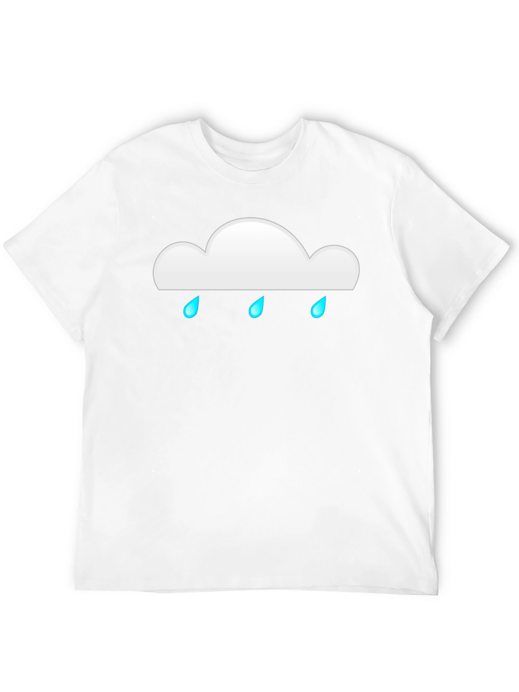 Rainy Cloud Graphic Tee - Black Cotton Casual T-Shirt