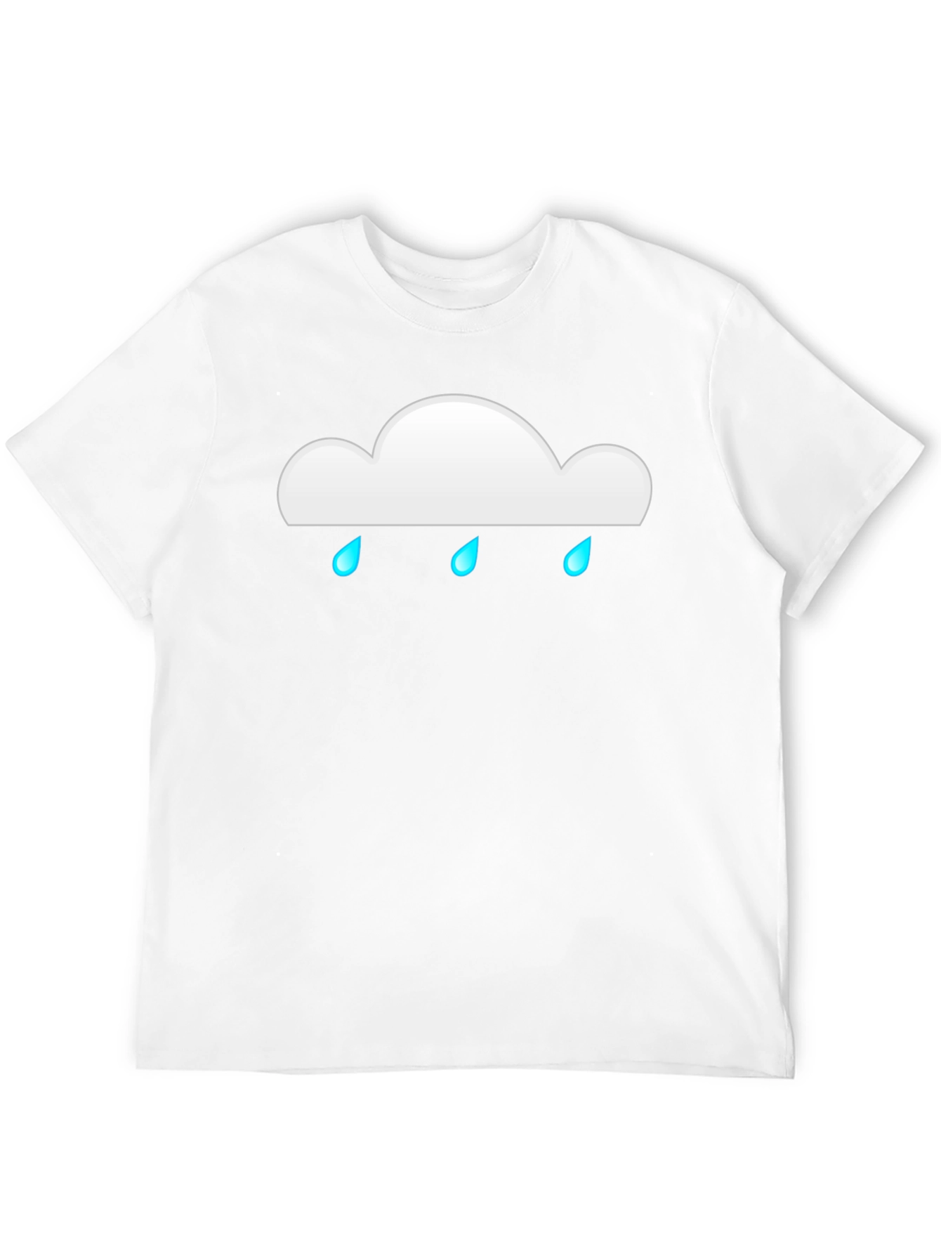 Rainy Cloud Graphic Tee - Black Cotton Casual T-Shirt