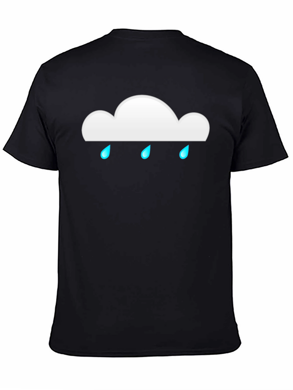 Rainy Cloud Graphic Tee - Black Cotton Casual T-Shirt