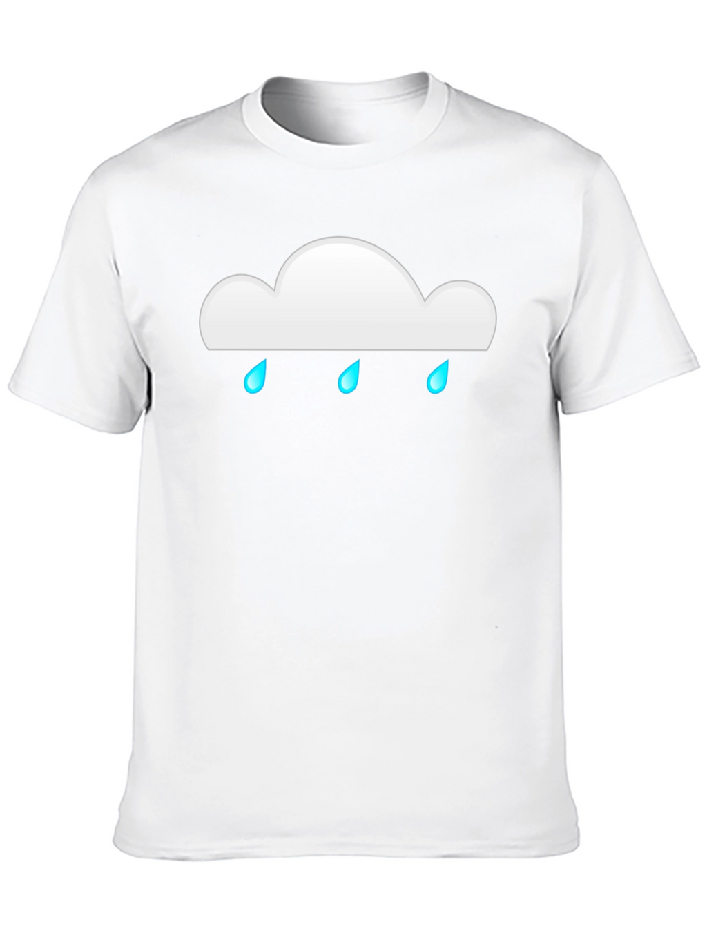 Rainy Cloud Graphic Tee - Black Cotton Casual T-Shirt