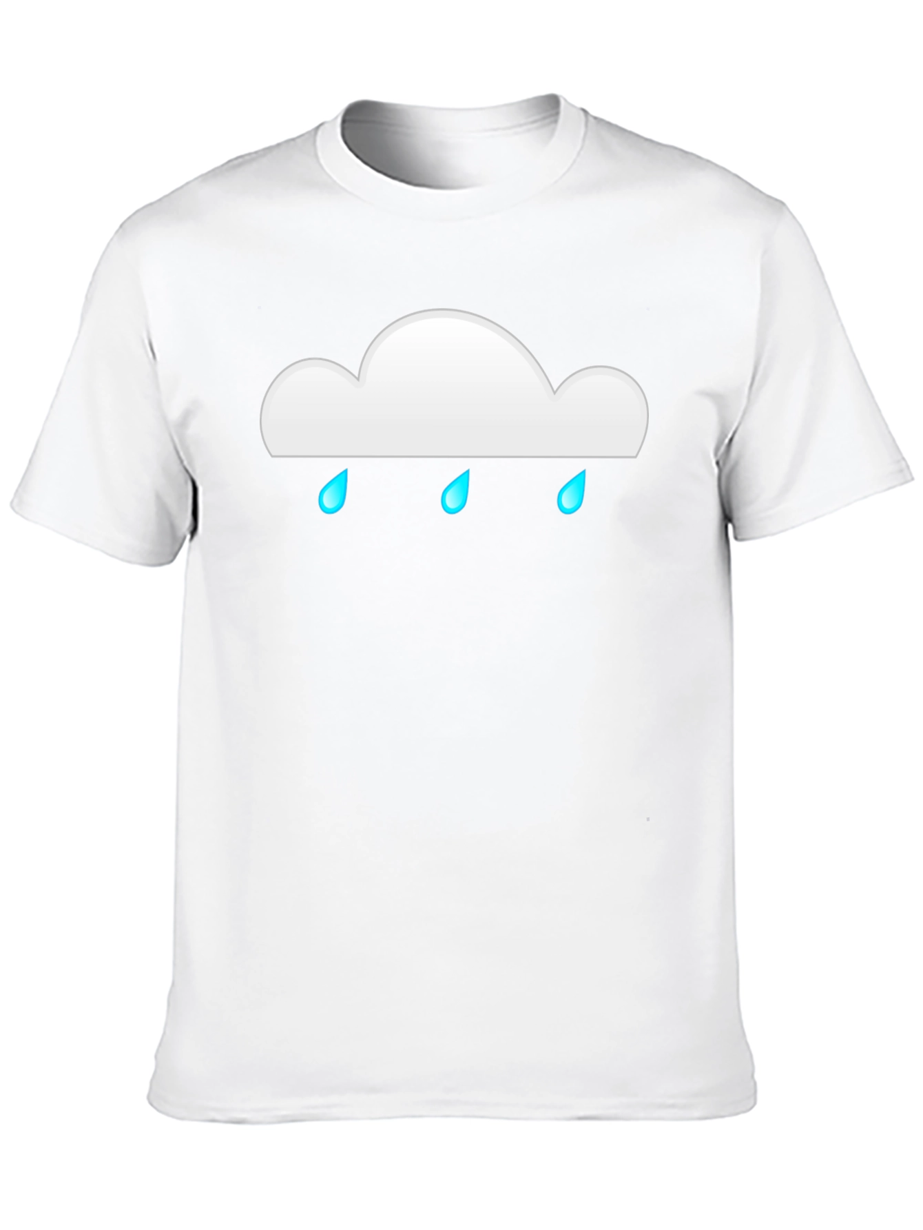 Rainy Cloud Graphic Tee - Black Cotton Casual T-Shirt