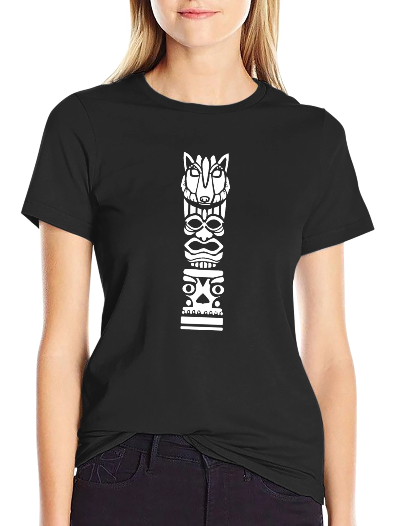 Totem Pole Graphic Tee - Black