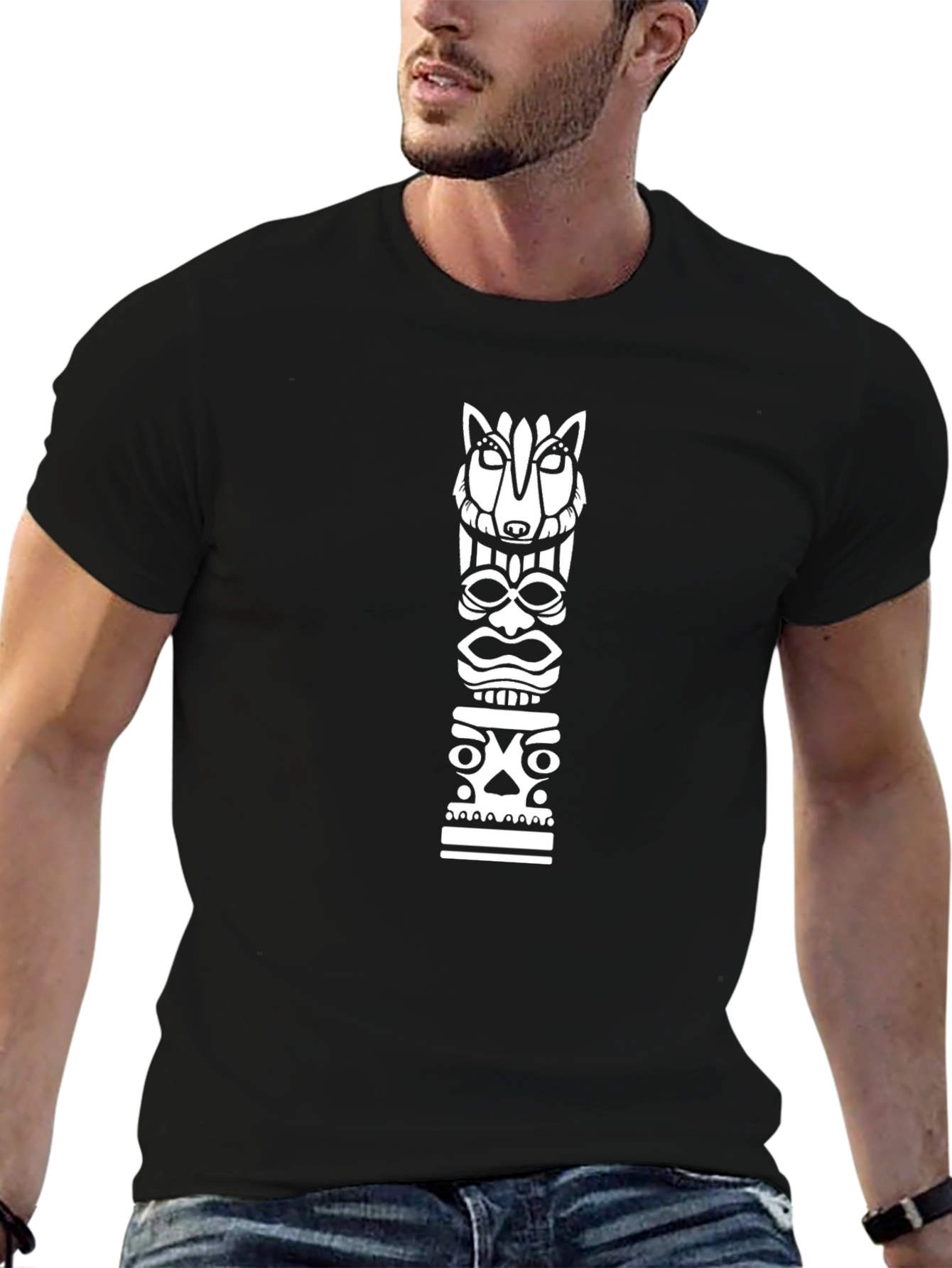 Totem Pole Graphic Tee - Black
