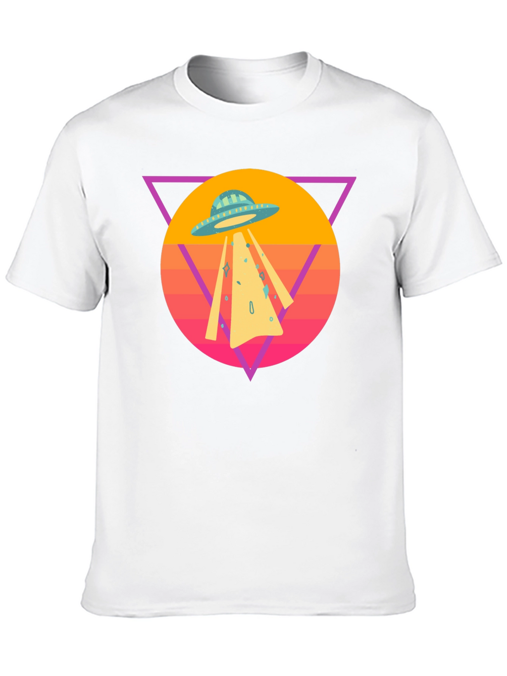 Retro UFO T-Shirt - Black Cotton Blend Tee