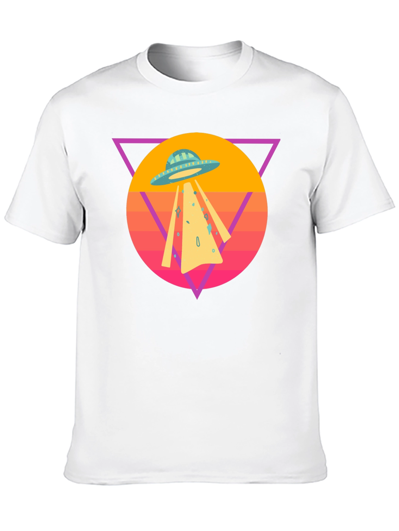 Retro UFO T-Shirt - Black Cotton Blend Tee