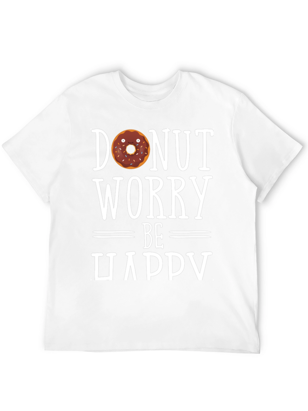 Donut Worry Be Happy Black T-Shirt