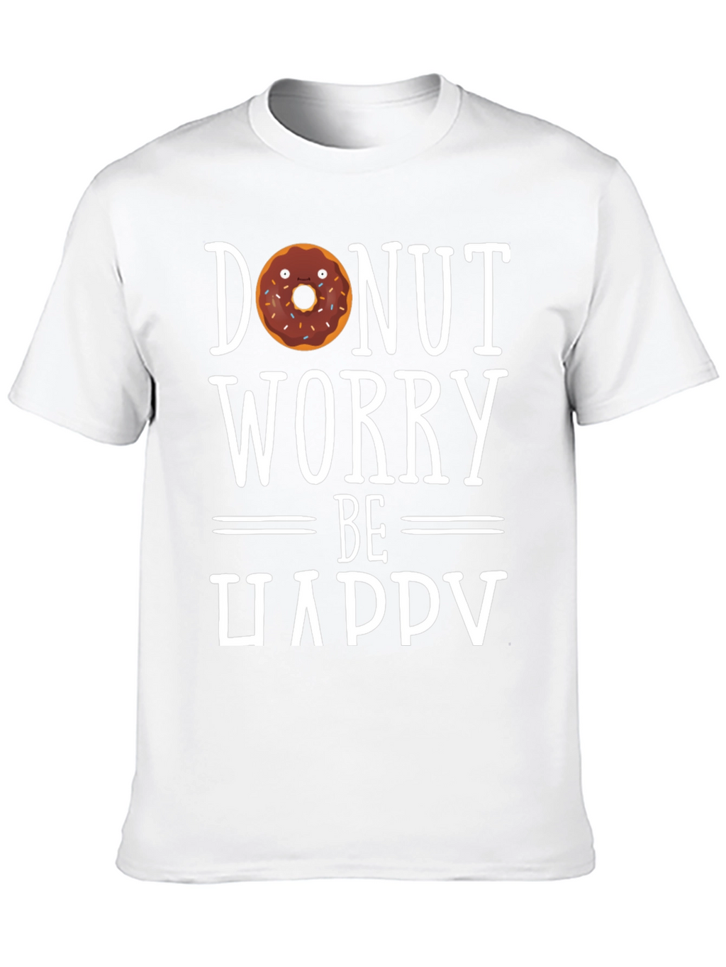 Donut Worry Be Happy Black T-Shirt