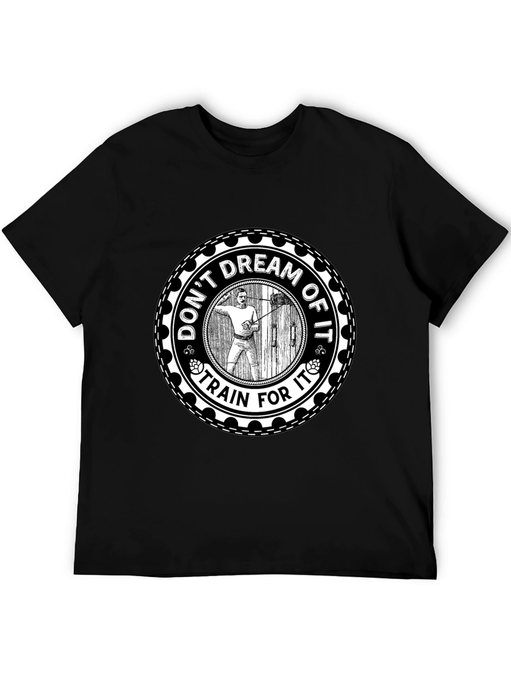 Motivational Train For It Graphic Tee - Black