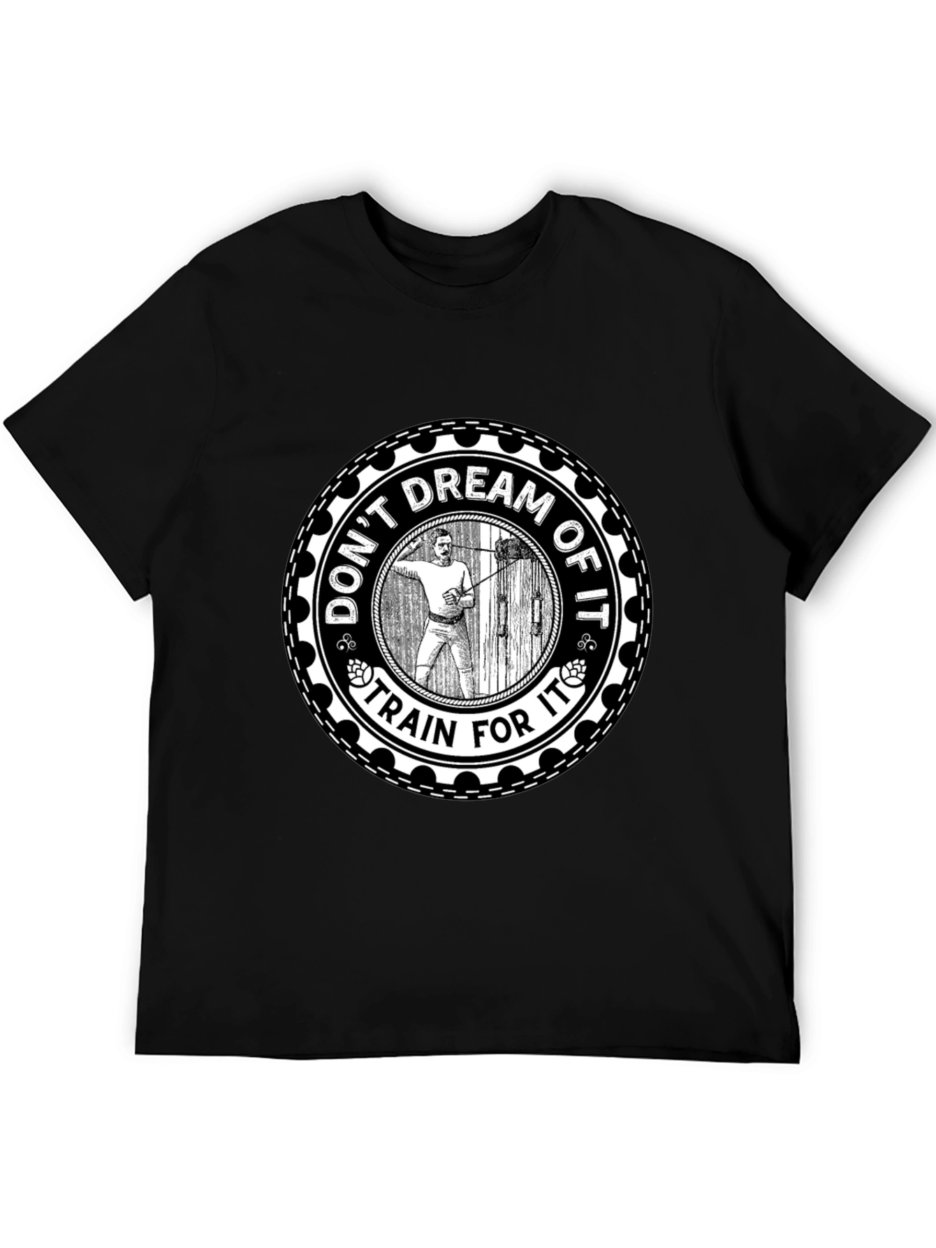Motivational Train For It Graphic Tee - Black