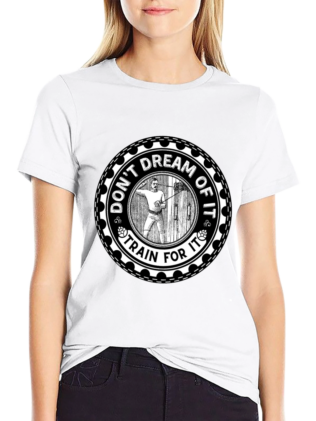 Motivational Train For It Graphic Tee - Black