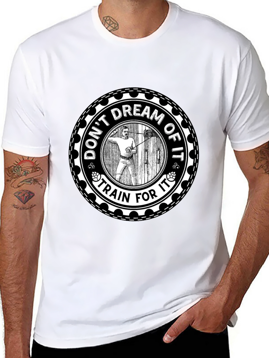 Motivational Train For It Graphic Tee - Black