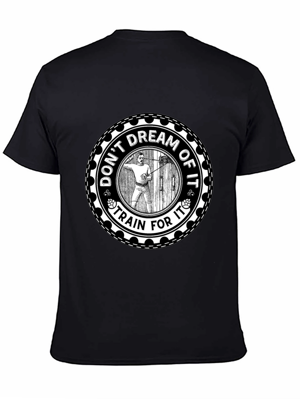 Motivational Train For It Graphic Tee - Black