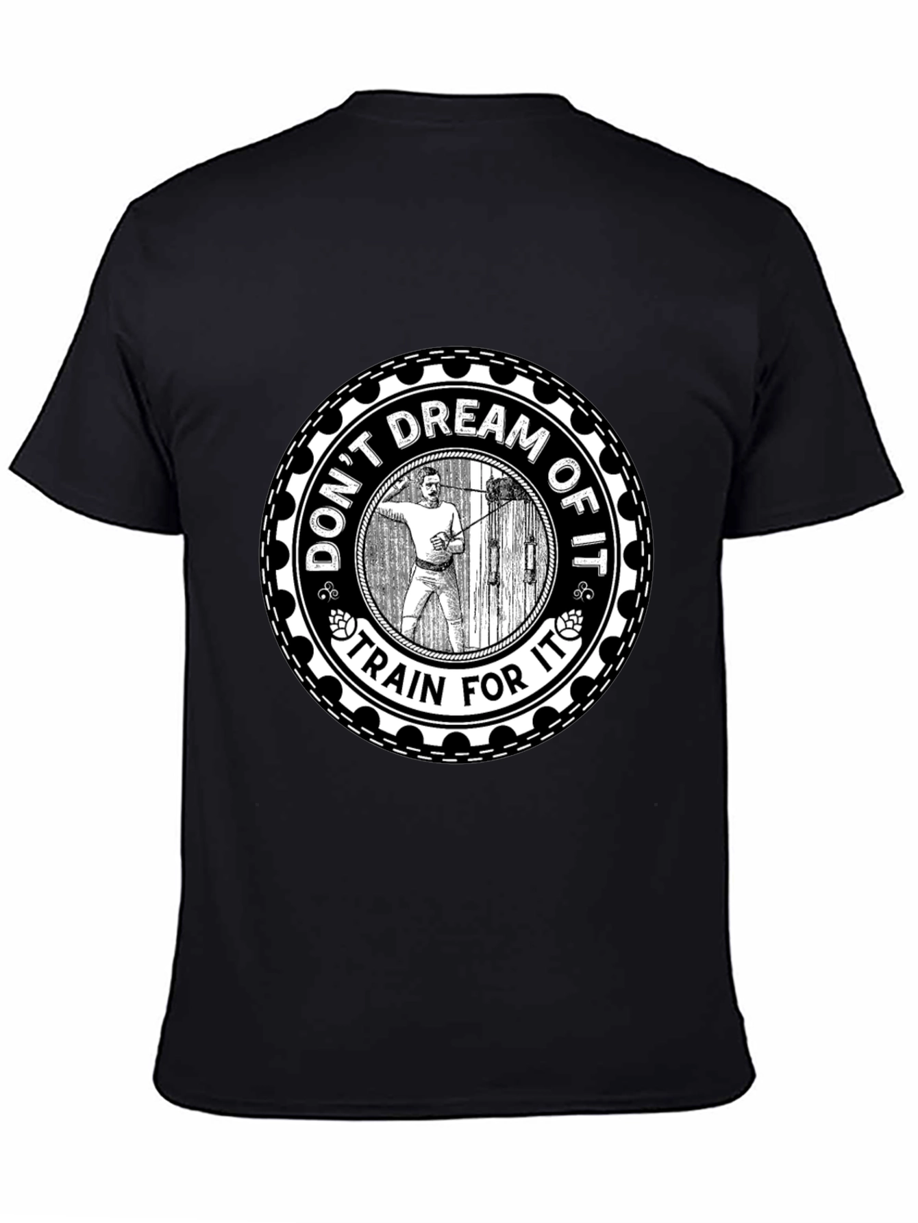Motivational Train For It Graphic Tee - Black