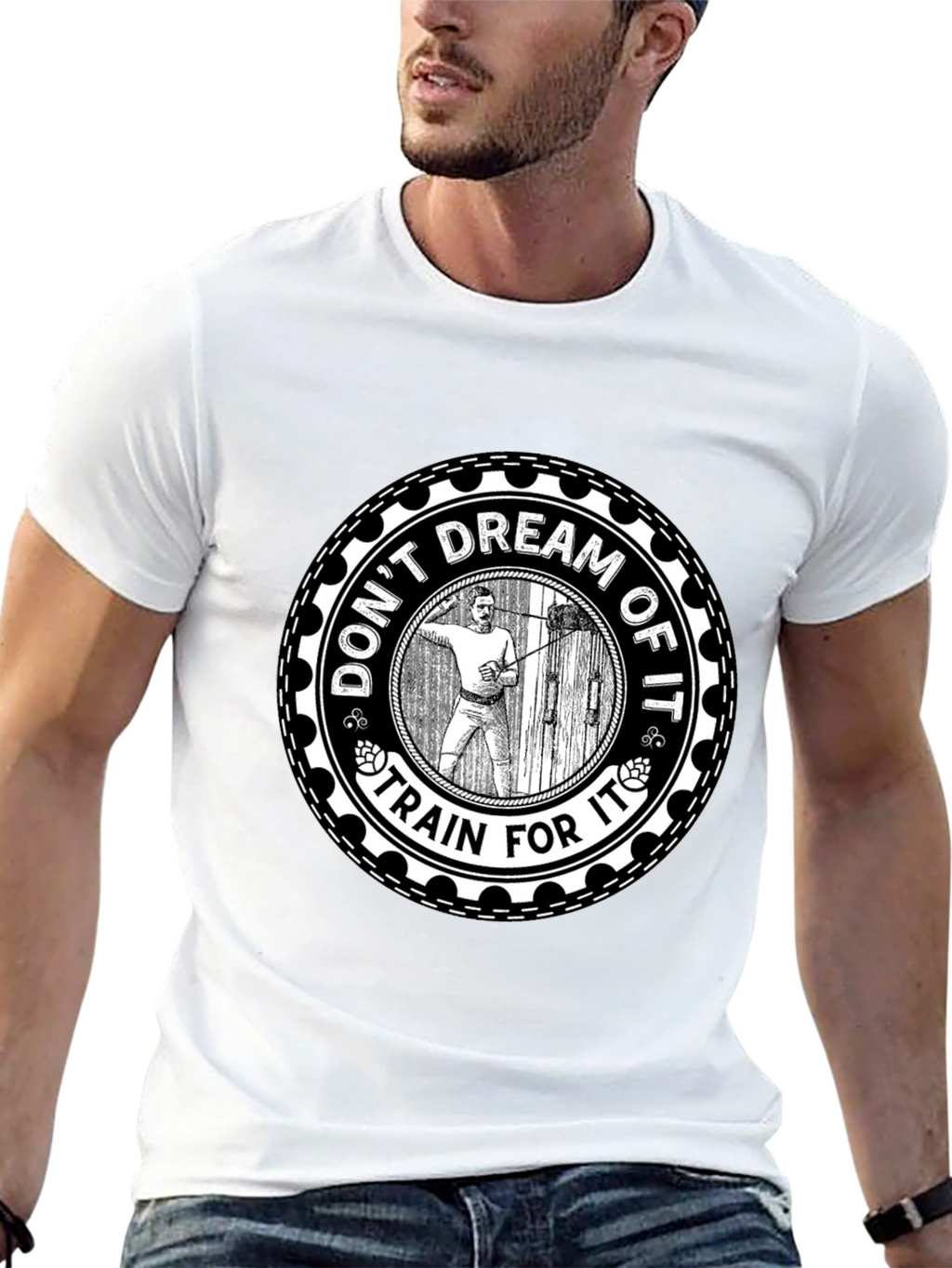 Motivational Train For It Graphic Tee - Black