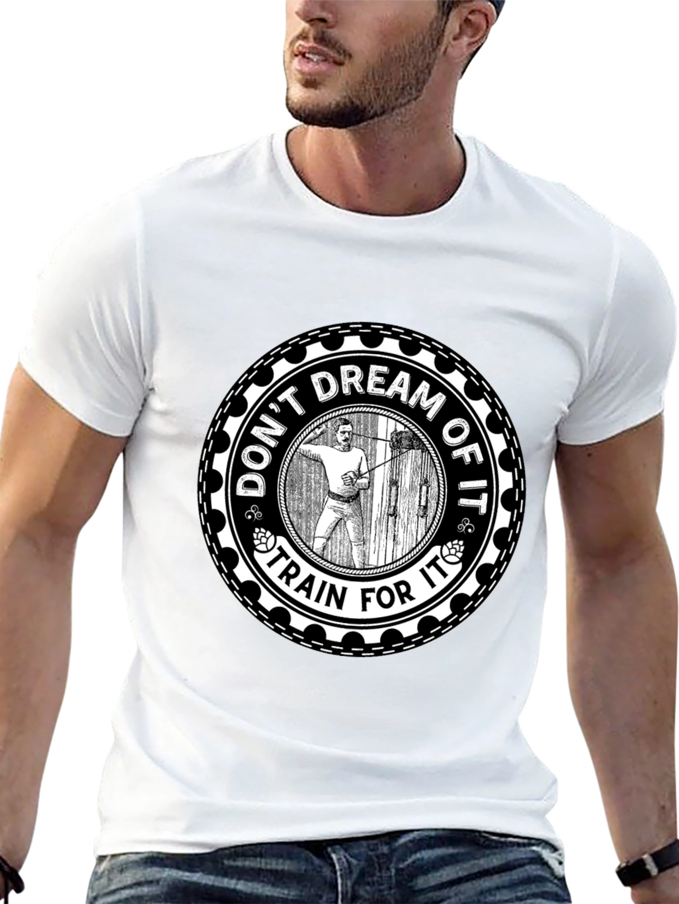Motivational Train For It Graphic Tee - Black