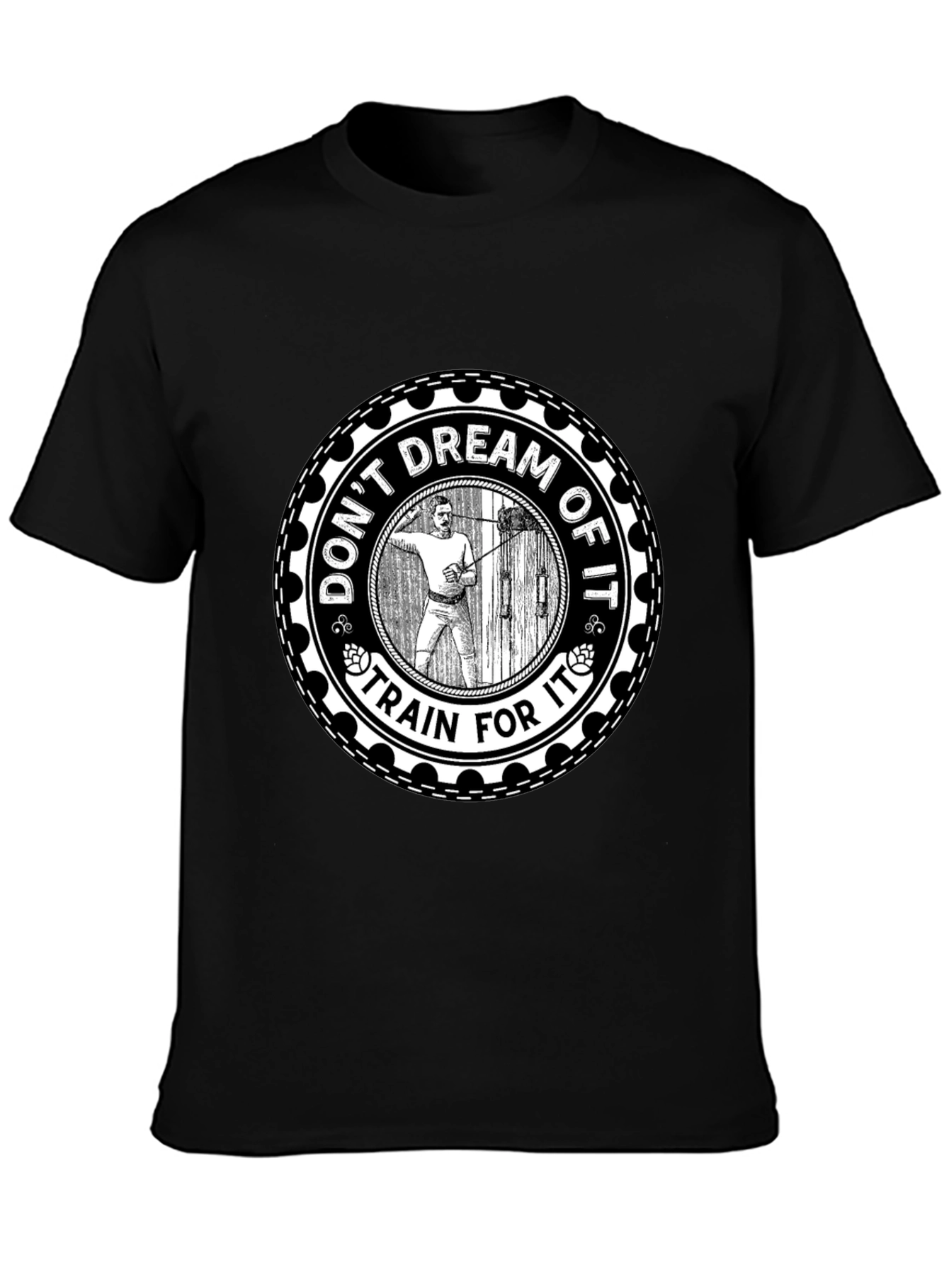 Motivational Train For It Graphic Tee - Black