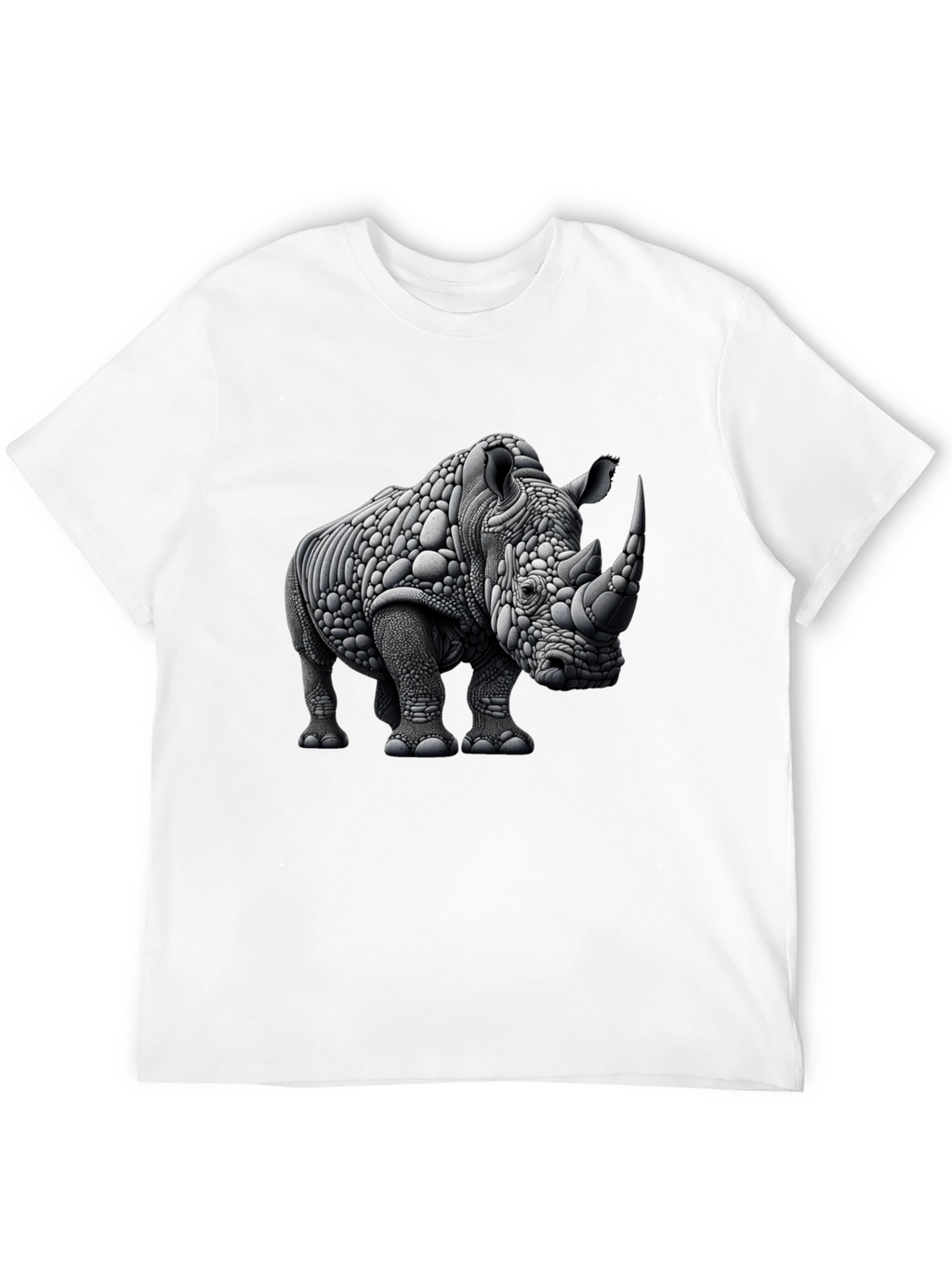 Abstract Rhinoceros Graphic Tee - Black