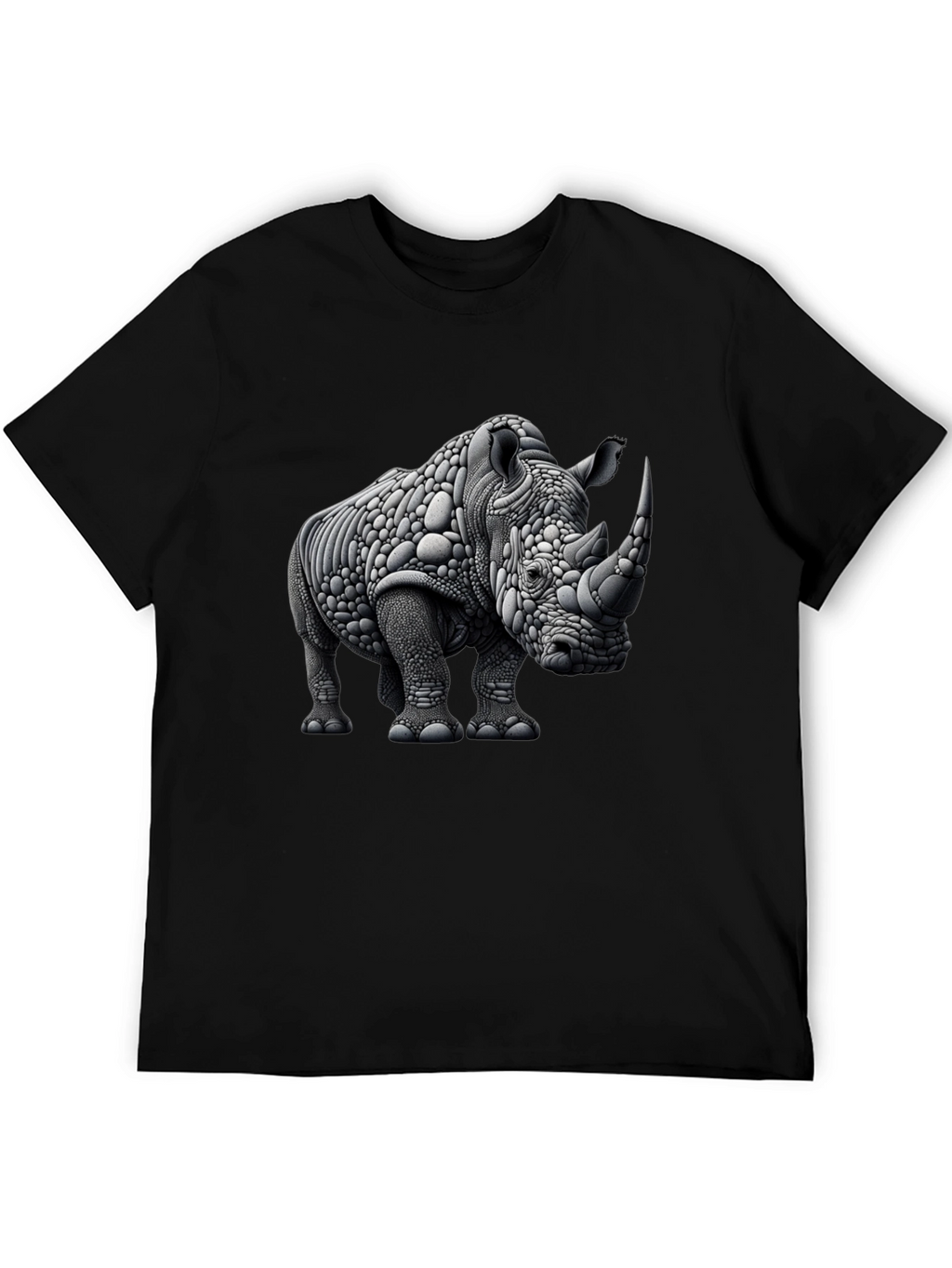 Abstract Rhinoceros Graphic Tee - Black