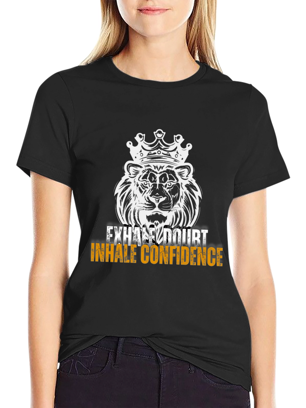 Lion Crown Graphic Tee - Exhale Doubt Inhale Confidence
