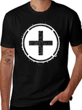 Grunge Plus Sign Black T-Shirt