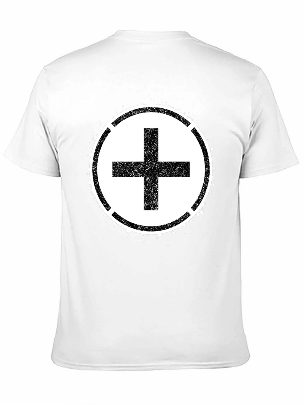 Grunge Plus Sign Black T-Shirt