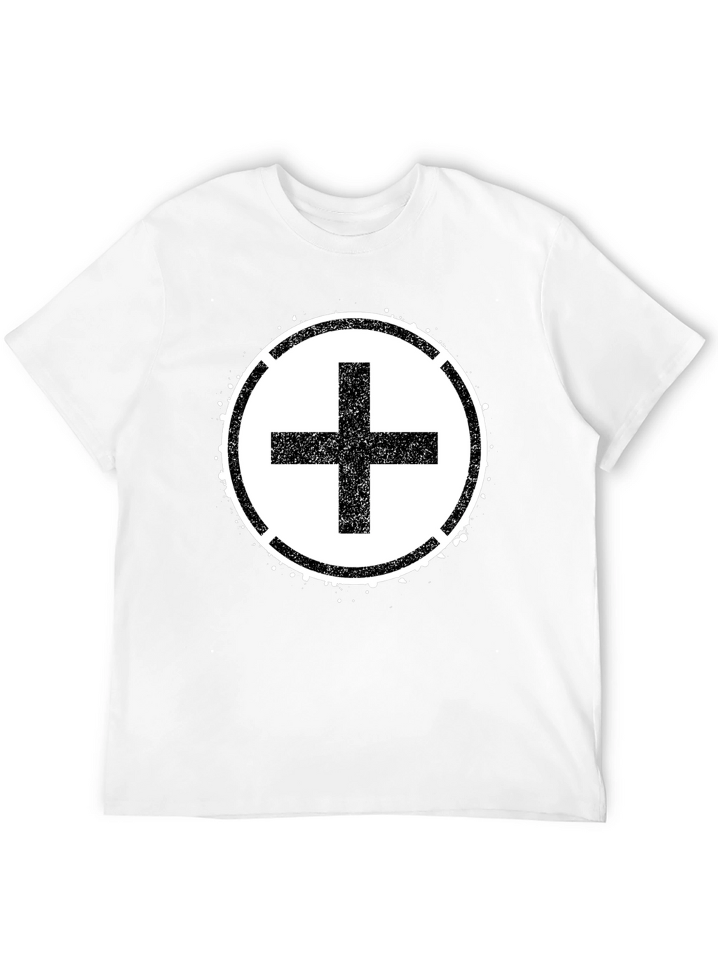 Grunge Plus Sign Black T-Shirt
