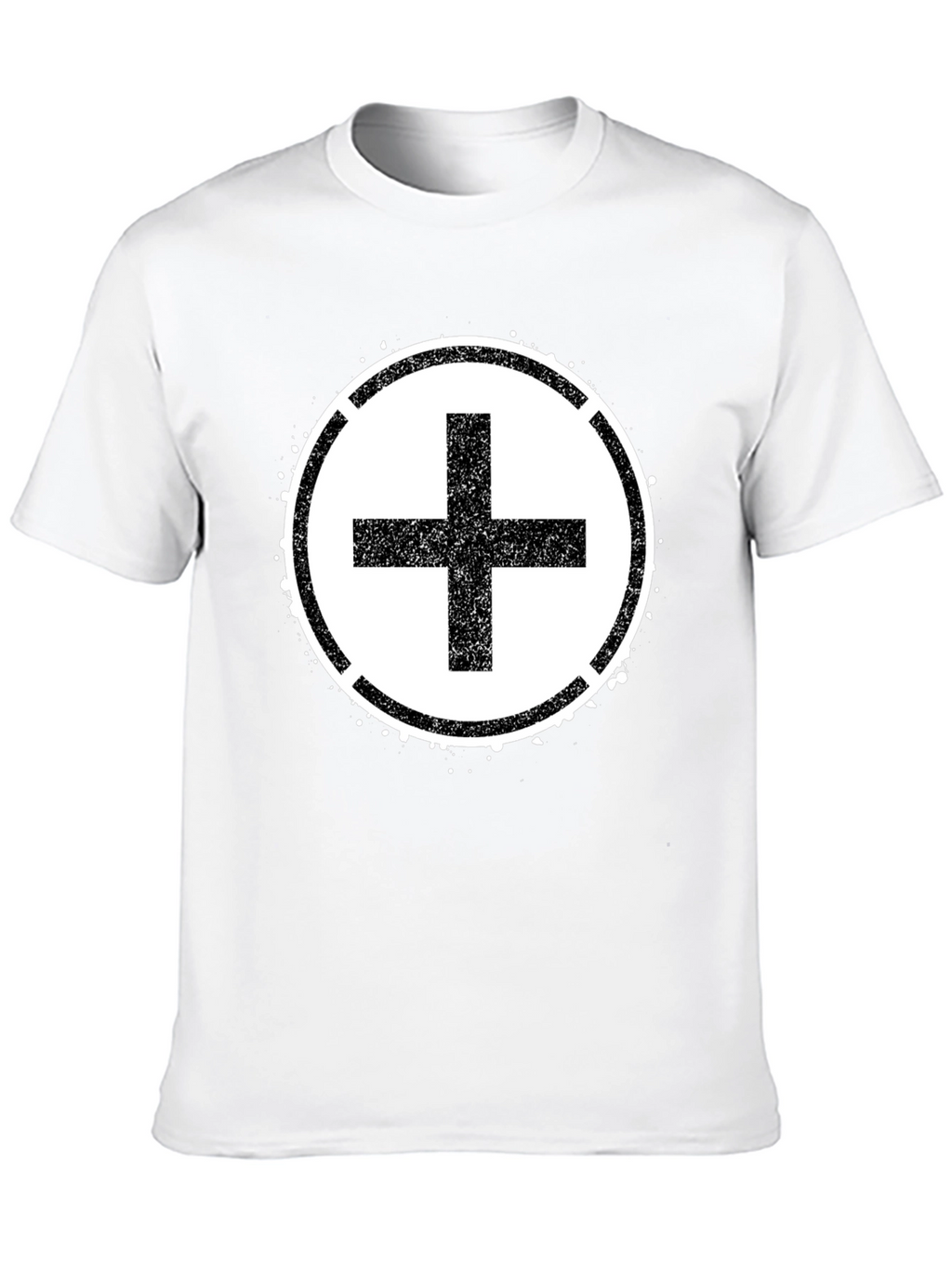 Grunge Plus Sign Black T-Shirt