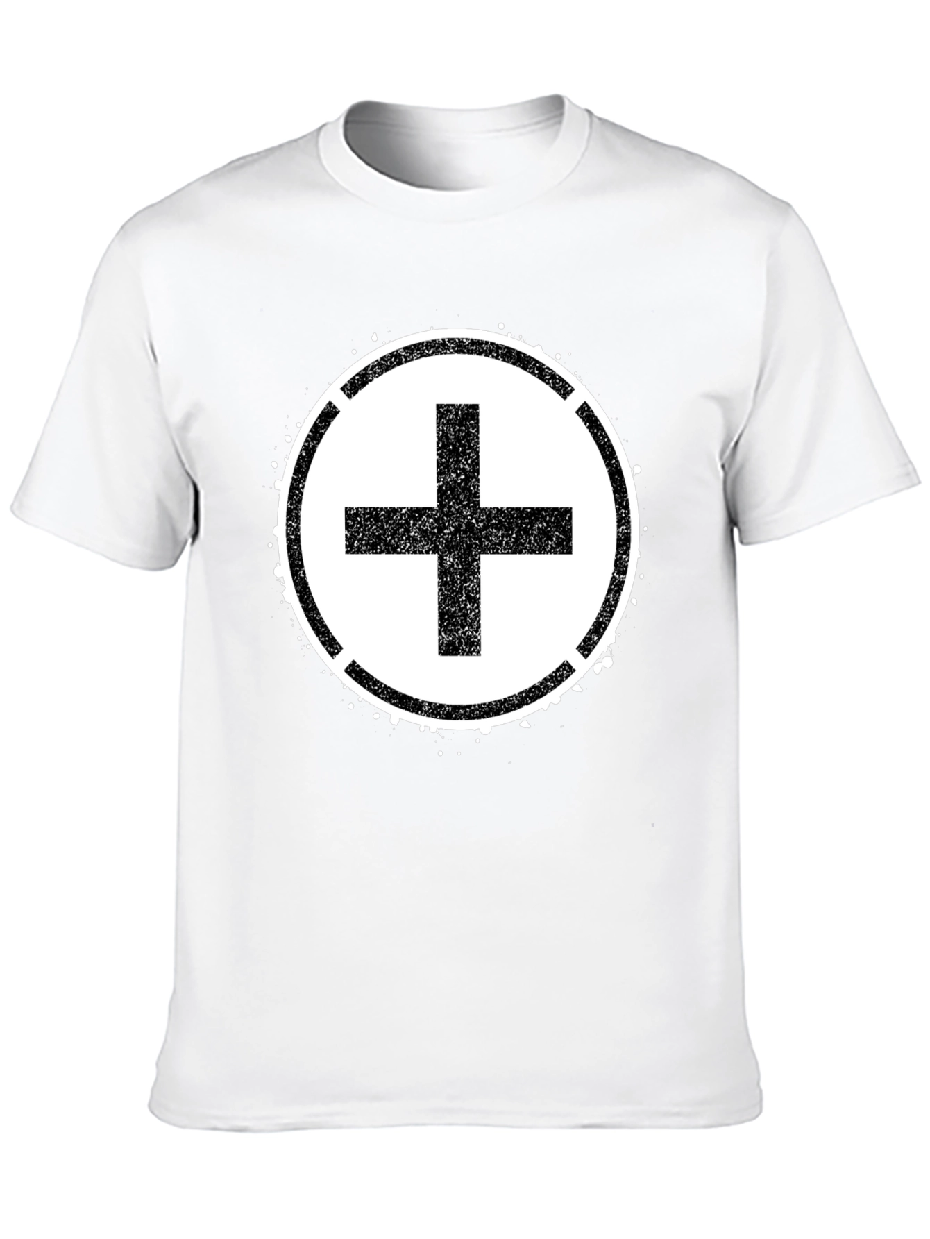 Grunge Plus Sign Black T-Shirt