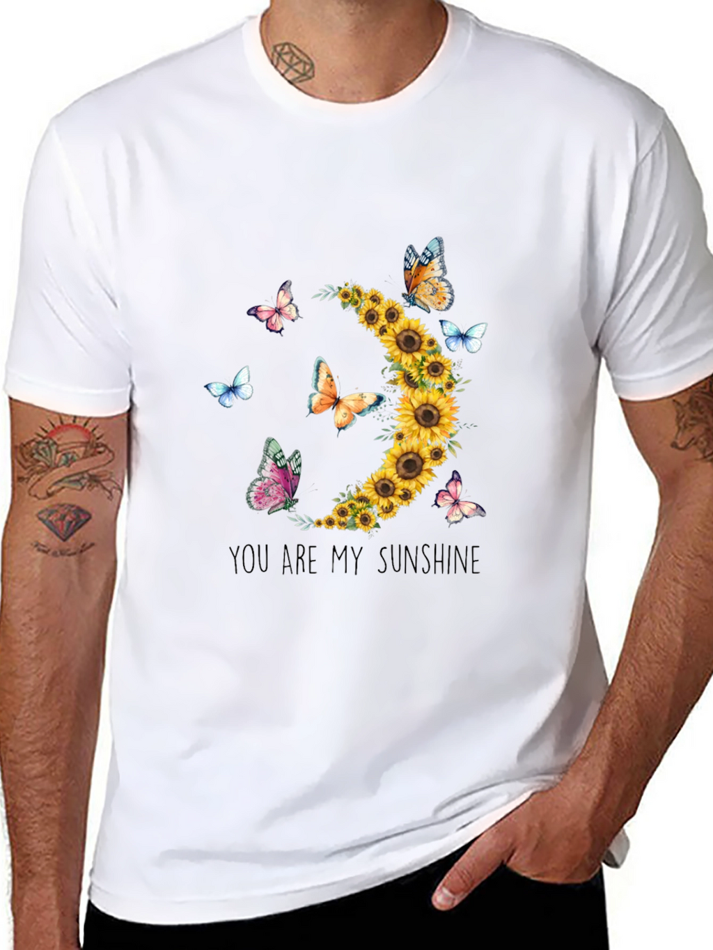 Sunflower Butterfly Graphic Tee