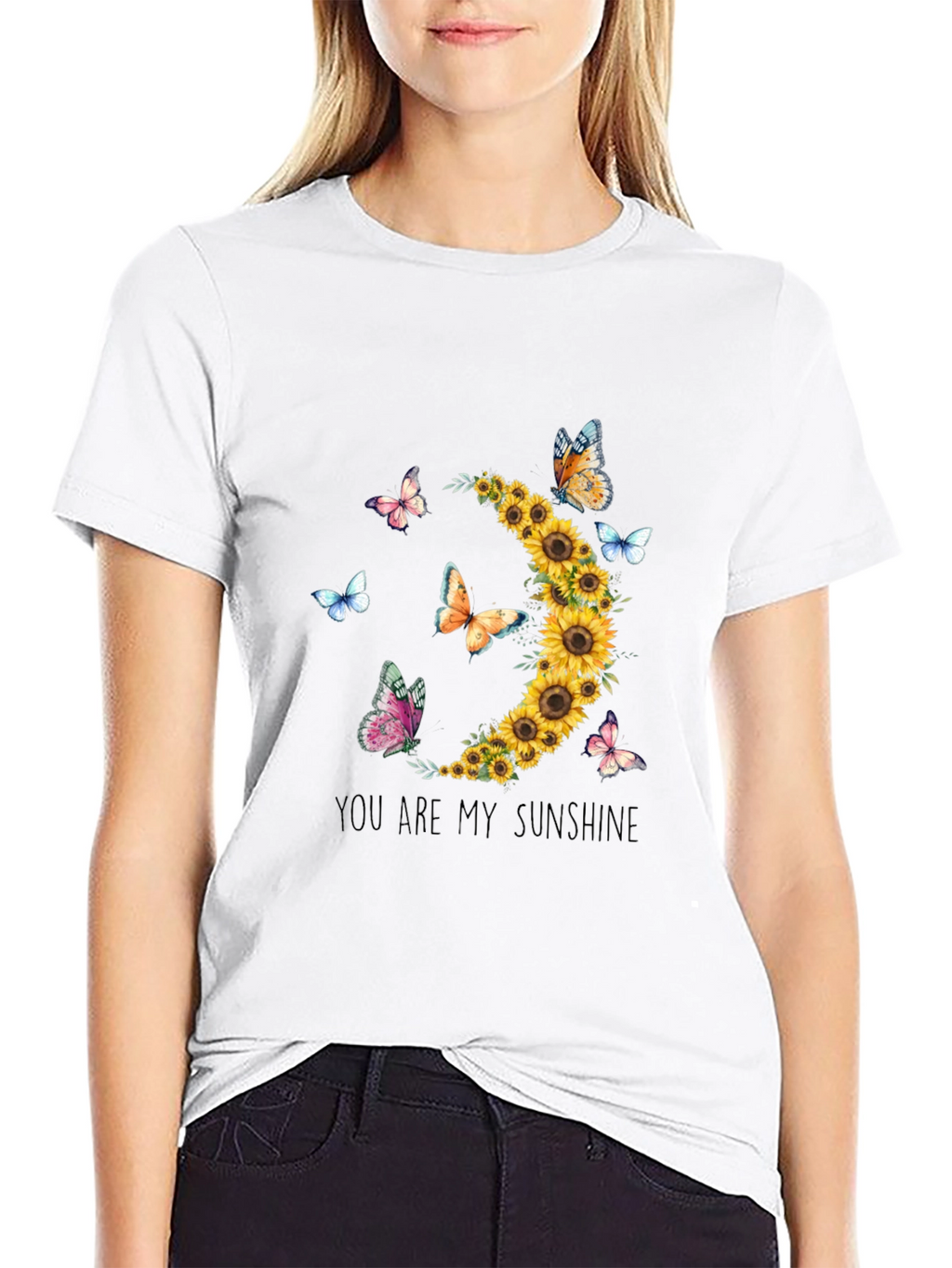 Sunflower Butterfly Graphic Tee