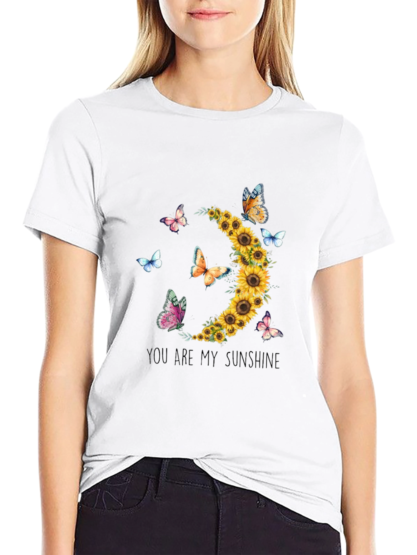 Sunflower Butterfly Graphic Tee