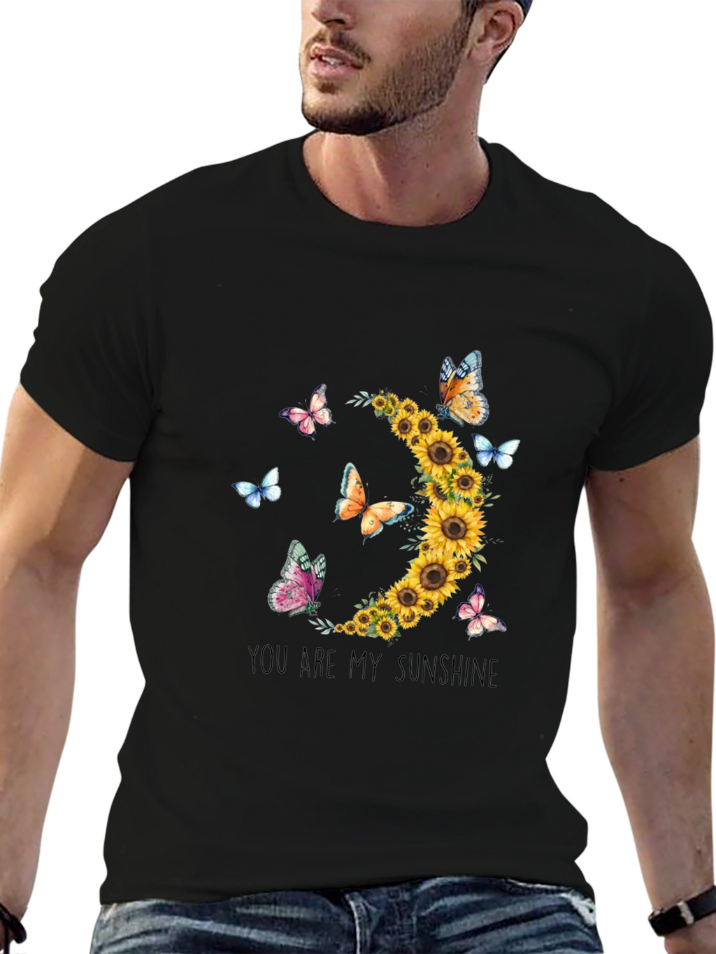 Sunflower Butterfly Graphic Tee